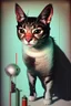 Placeholder: dA cat, abstract and contemporary surrealism, collage of absurd art,.grunge and urban