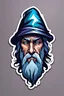 Placeholder: A minimalistic fantasy sticker of a wizards's face