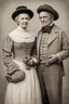 Placeholder: elderly married couple of sixty years dressed in simple 19th century attire