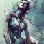 Placeholder:  leaning pose, watercolor illustration by <agnes cecile> <Yoji Shinkawa>,