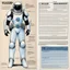 Placeholder: #5 Original Art by Howard Chaykin (Vortex Comic, 1988): character concept sheet with AD&D statistics and characteristics for the TTPRG "Valerian and Laureline", [illustration by Jean-Claude Mézières (1967)] spacio-temporal agent Kael Dravan (male human), in spacesuit, ready to drive a spaceship