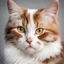 Placeholder: Close up of a beautiful cat, white and brown