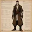 Placeholder: monster concept sheet with AD&D statistics and characteristics [poster by Egon Schiele] Gangster-turned-Monk