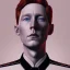 Placeholder: portrait, general hux, wearing a black First Order uniform, serious, imposing figure, thick eyebrows, 8k, digital art, red and blue background cinematic lighting, wearing a black First Order uniform,