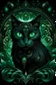 Placeholder: "Mystical Feline Enchantment": Behold the captivating allure of our "Mystical Feline Enchantment" design, where the enigmatic black cat embodies the essence of mystery and magic. With piercing emerald eyes that seem to hold ancient secrets, this ethereal creature is surrounded by swirling constellations, conveying a sense of cosmic connection. Perfect for those who embrace the enigmatic nature of felines and the wonders of the universe.