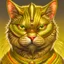 Placeholder: Blindfolded god cat, wielding golden scales, photorealistic, detailed face, accurate face, wide shot