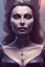 Placeholder: Sophia Loren as evil queen in black leather, cleavage, angry, stern look. character design by cory loftis, fenghua zhong, ryohei hase, ismail inceoglu and ruan jia. unreal engine 5, artistic lighting, highly detailed, photorealistic, fantasy