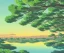 Placeholder: Trees, river, sunset