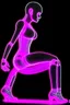 Placeholder: Anais Nin; Neon X-Ray of a woman in heels; neo-futuristic