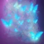 Placeholder: luminous pastel colors, blue butterfly