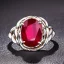 Placeholder: ruby ring with braided band, braided band, men's jewellery