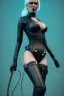 Placeholder: Lene Nystrøm as dominatrix in black leather, busty, cleavage, voluptuous, Aqua Lene, angry, stern look. character design by cory loftis, fenghua zhong, ryohei hase, ismail inceoglu and ruan jia. unreal engine 5, artistic lighting, highly detailed, photorealistic, fantasy