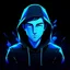 Placeholder: Epic blueprofile picture for my youtube channel in a black void with hoodie