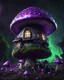 Placeholder: A solitary floating mushroom house on a clear night. silver and green and purple, Dark cosmic interstellar. Detailed Matte Painting, deep color, fantastical, intricate detail, splash screen, hyperdetailed, insane depth, concept art, 8k resolution, trending on Artstation, Unreal Engine 5, color depth, backlit, splash art, dramatic, High Quality Whimsical Fun Imaginative Bubbly, perfect composition