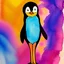 Placeholder: Penguin dancing ballet wearing a tutu, colorful, modern art, sunset, Picasso, painting, romantic, watercolor