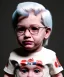 Placeholder: Pedro almodovar toddler, full body, white hair, floral shirt, dramatic lighting, hyper realistic