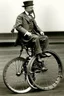 Placeholder: President Theodore Roosevelt painted as a biomechanical unicycle wheelchair with jet engine