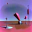 Placeholder: Odd spindle-shaped objects scattered over an arid surface, nothingness, in Yves Tanguy style