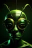 Placeholder: the silent ant head stylized with glasses, bizarre,surreal,