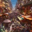 Placeholder: a crowded market with people eating and drinking, food, love,family, Grand Feasts, ultra detailed, style of arrival, detailed matte painting, deep color, fantastical, intricate detail, splash screen, complementary colors, fantasy concept art, 8k resolution trending on Artstation Unreal Engine 5