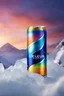 Placeholder: A striking product shot of Celsius Energy Drink, featuring a sleek and modern aluminum can with vibrant colors, condensation droplets creating a refreshing look, set against a backdrop of icy mountains and snow, conveying a sense of energy and coolness, Photography, macro lens with controlled lighting to highlight the can's texture