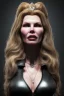 Placeholder: Kim Basinger as evil queen in black leather, busty, cleavage, curvy, angry, stern look. character design by cory loftis, fenghua zhong, ryohei hase, ismail inceoglu and ruan jia. unreal engine 5, artistic lighting, highly detailed, photorealistic, fantasy