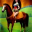 Placeholder: fullbody portrait of beautiful busty amazon woman riding a horse by Gustav Klimt 8k