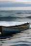 Placeholder: a row boat against the tied of the ocean
