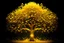 Placeholder: Generate a golden tree full of gold. Generate this in digital painting.