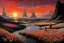 Placeholder: Beautiful epic sunset, logan's run 1976 movie influence, cosmic, people, rocks, river, flowers, very epic and philosophic, otto pippel impressionism paintings