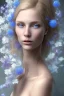 Placeholder: femme nue long cheveux blond yeux bleus portrait, 8k resolution, flower head and body, beautiful