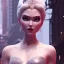 Placeholder: Evil Else Ice Queen, bare shoulders, angry red big circular reflective eyes, closeup portrait, frontal view, Pixar studio movie style, unreal engine cinematic smooth, intricate detail, cinematic