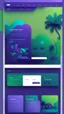 Placeholder: simple art style that show webiste's home page use bright green and dark blue-purple