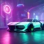 Placeholder: cyberpunk hyper car,cyberpunk 2077, ultra realistic,shiny, smooth, studio quality, octane render, Surrealism, Triadic colour scheme,glow-stick, ambient lighting,nightclub lighting, polaroid, 100mm, --ar 3:2 --v4