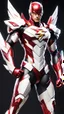 Placeholder: The flash Body parts mechanism with red and white color schemes, in the style of fairy academia, hard-edge style, agfa vista, dynamic pose, oshare kei, hurufiyya, rtx, close picture, intricate details, highly detailed, high details, detailed portrait, masterpiece,ultra detailed, ultra quality