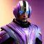 Placeholder: Cosmic super hero, purple costume,4k image, gray colour costume