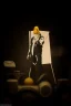 Placeholder: spaceman from space singing Simon Stalenhag cartoon style