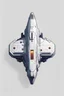 Placeholder: a minimalist spaceship for a top down view, 2D, asset shooter, video game , pixel art, white background