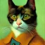 Placeholder: Portrait of a cat by Van Gogh