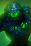 Placeholder: mutated green stone golem with a red tumor corrupted