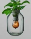 Placeholder: a glass jar lightbulb filled with plants, highly detailed, digital art, sharp focus, trending on art station, illustration