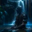 Placeholder: the last ninja in a bathing under waterfall, 8k, down-light, soft light, depth of field, photo realism, trending on art station, high detail