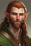 Placeholder: a high-elf man, pointed elf ears, medium rose-coloured hair, stubbly beard, sharp angular features, tired green eyes, realistic epic fantasy style