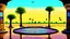 Placeholder: background landscape of an arcade game