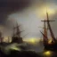 Placeholder: Rembrandt Snowstorm glowing lights ocean flying fish