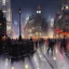 Placeholder: ,Gothic Trafalgar Square mixed with gothic shibuya crossing in gothic Metropolis,Gotham city, victorian dark Metropolis,Neoclassical Skyscraper,book illustration by Jean Baptiste Monge,Jeremy Mann, Details building cross section, strong lines, high contrast vibrant colors, highly detailed, , exterior illustration, croquis color illustration