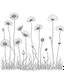 Placeholder: set of growing wind flower on the grace on ground, ONE lineS art, white background, minimalis, different view, only white bakcground solid.black ink