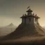 Placeholder: franz frazetta style, guardtower on hill, amon hen, dusk, clear day