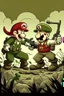 Placeholder: super mario fighting in world war 2