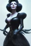 Placeholder: Joan Collins as evil queen in black leather, leather, busty, cleavage, angry, stern look. character design by cory loftis, fenghua zhong, ryohei hase, ismail inceoglu and ruan jia. unreal engine 5, artistic lighting, highly detailed, photorealistic, fantasy